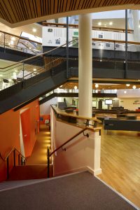 Bridge Academy multi level walkways, Hackney | London Architecture Photographer