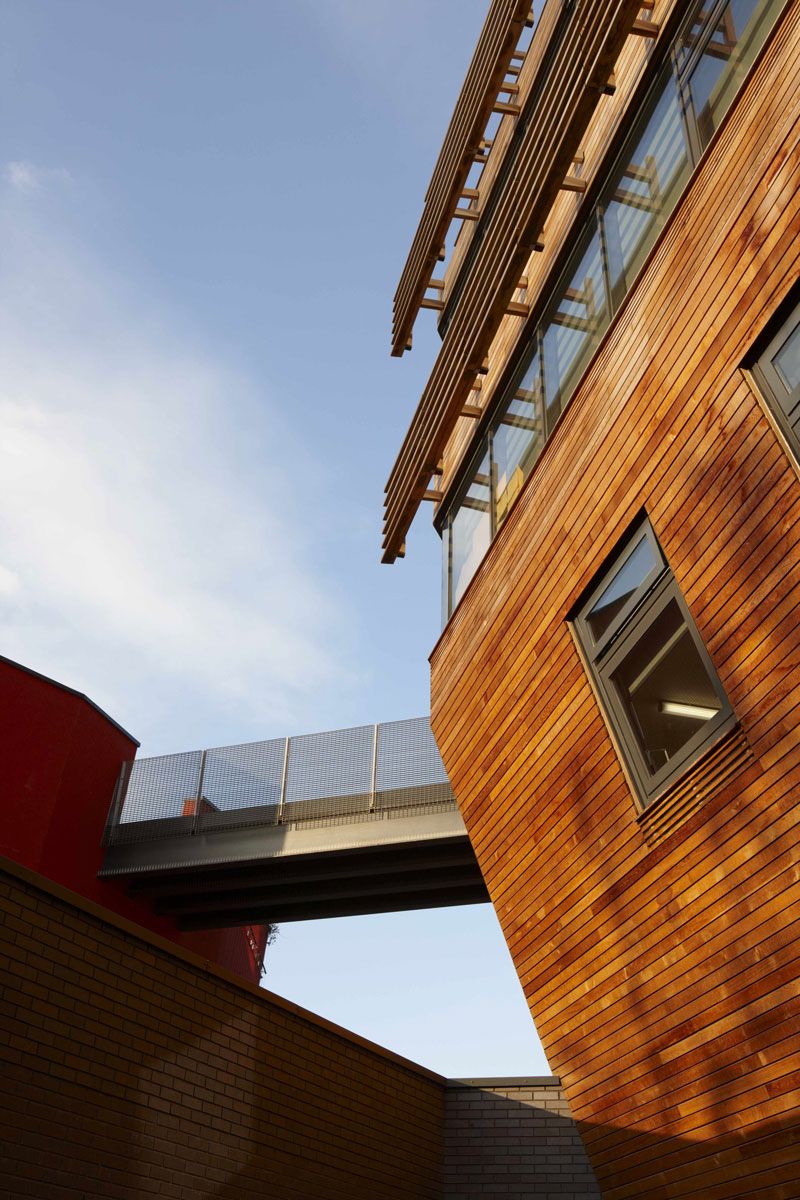Bridge Academy timber cladding, Hackney | London Architecture Photographer
