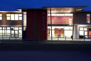 Huish Episcopi Sixth Form, Langport, Somerset dusk photograph | Architectural Photographer Berkshire | Interior Photograph