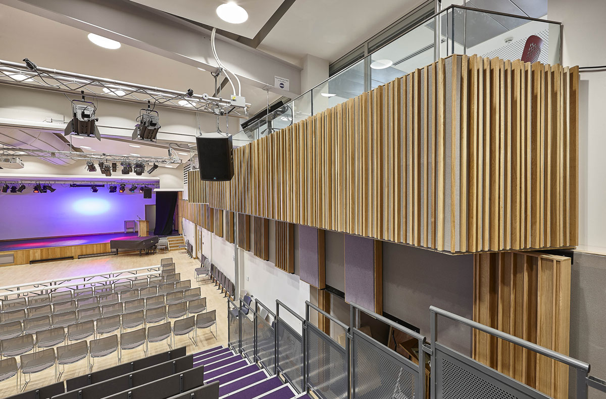 Putney High School Performing Arts Centre Control Booth Balcony | Interior Photography London | London Architecture Photography