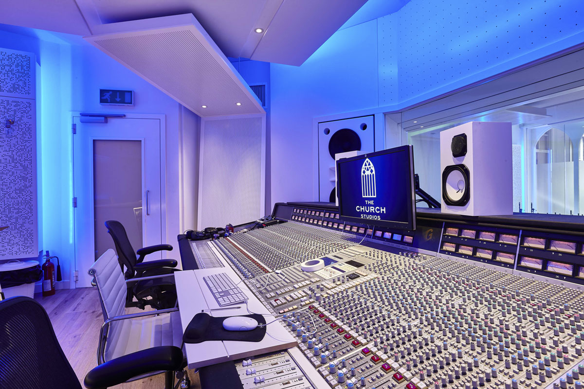 Studio 2, The Church Recording Studio, formerly owned by Dave Stewart of the Eurythmics | Interior Photography London