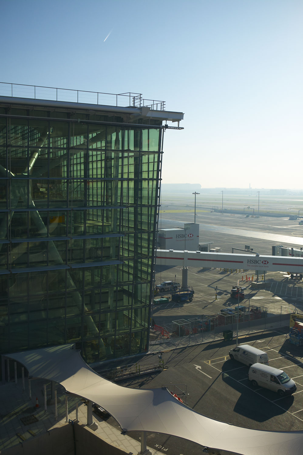 Heathrow Airport Terminal 5 glazed facade and apron | Commercial Building Photographer | Commercial Photography
