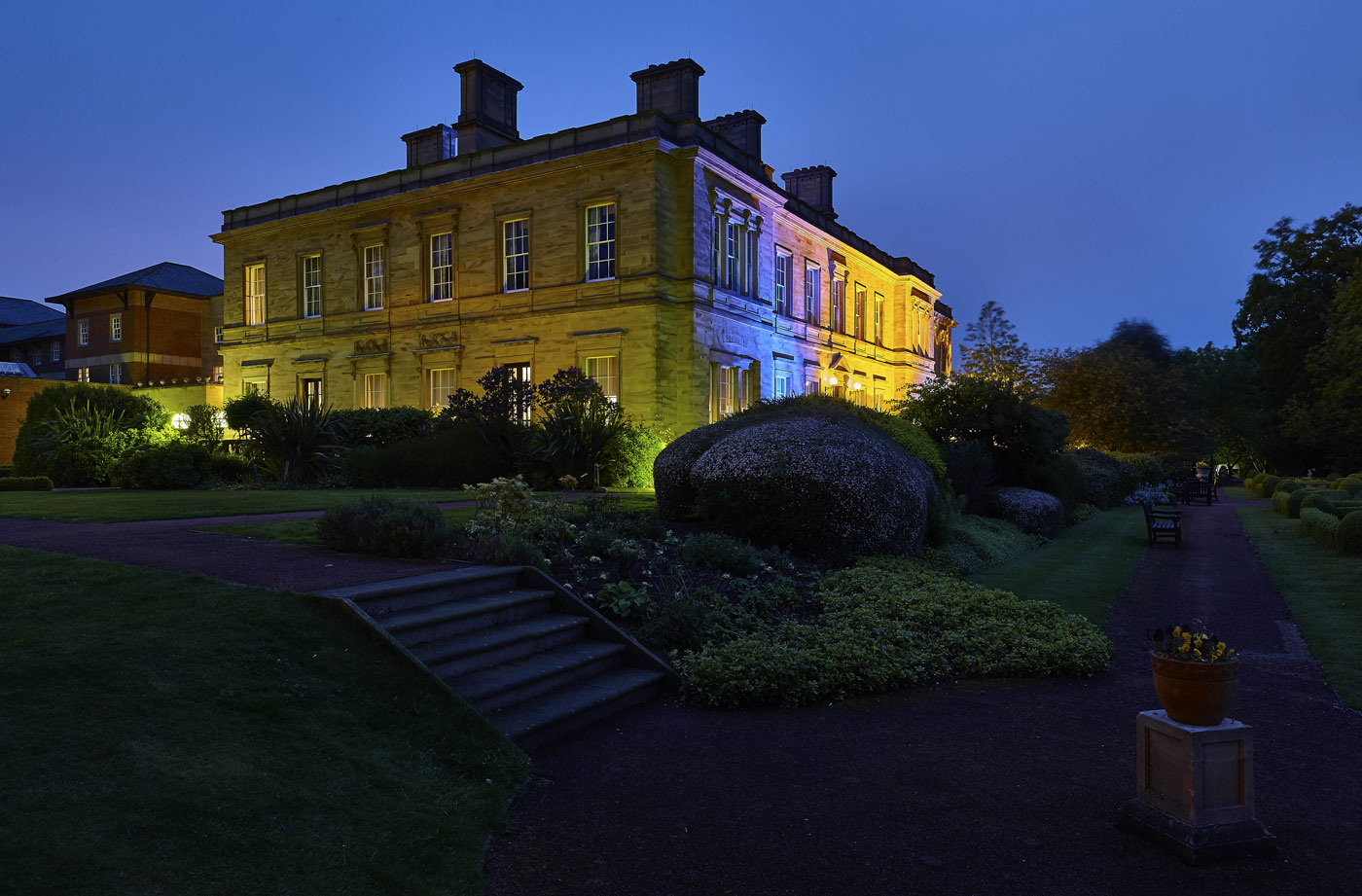 Hotel Photography of Oulton Hall Hotel, Leeds at dusk | Hotel Photographers UK | Commercial Photography